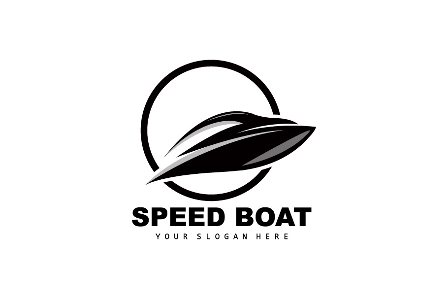 Speedboat logo vector sea ship design V20