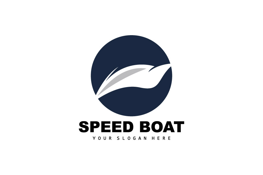Speedboat logo vector sea ship design V21