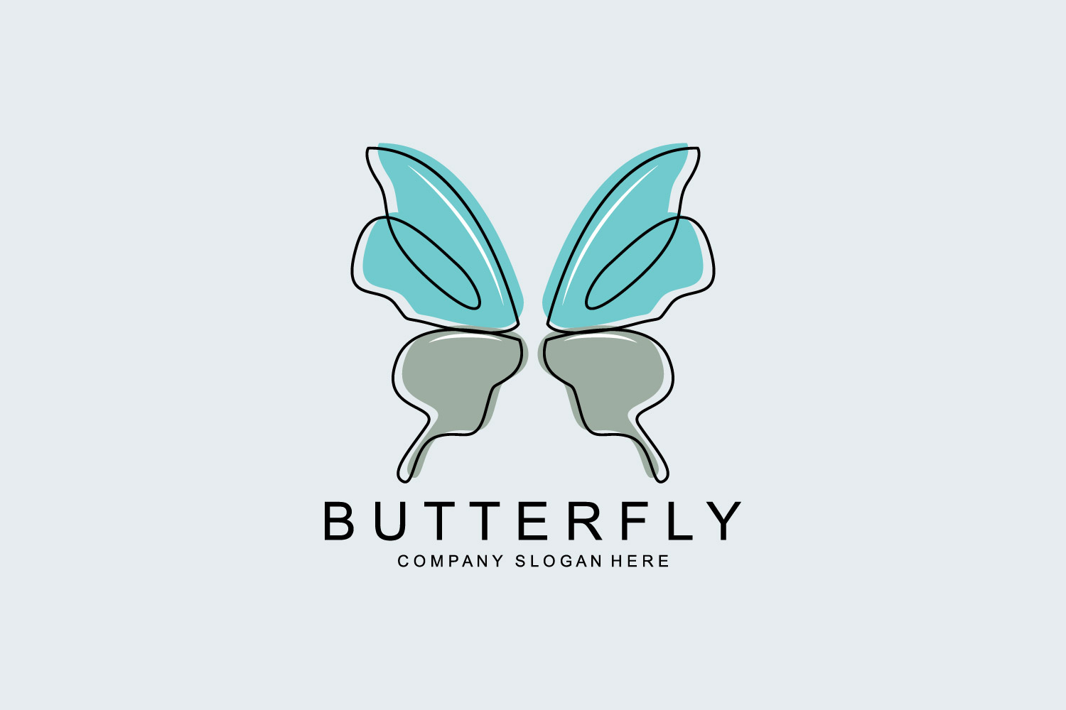 Butterfly logo vector beautiful flying animal v6