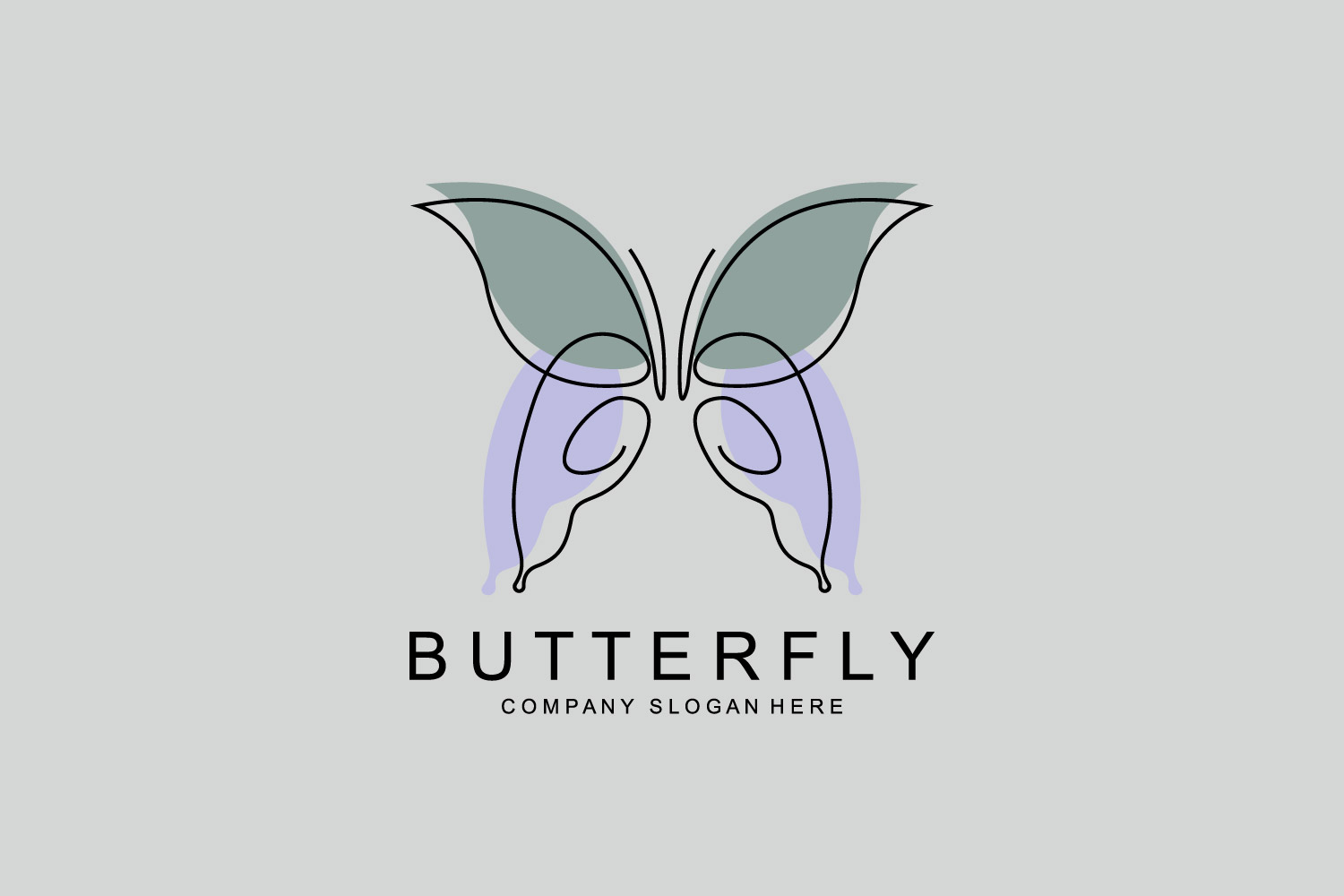 Butterfly logo vector beautiful flying animal v10