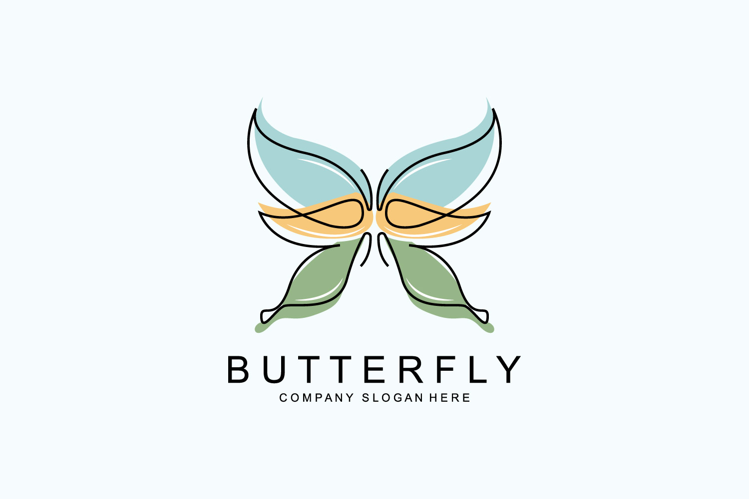 Butterfly logo vector beautiful flying animal v11