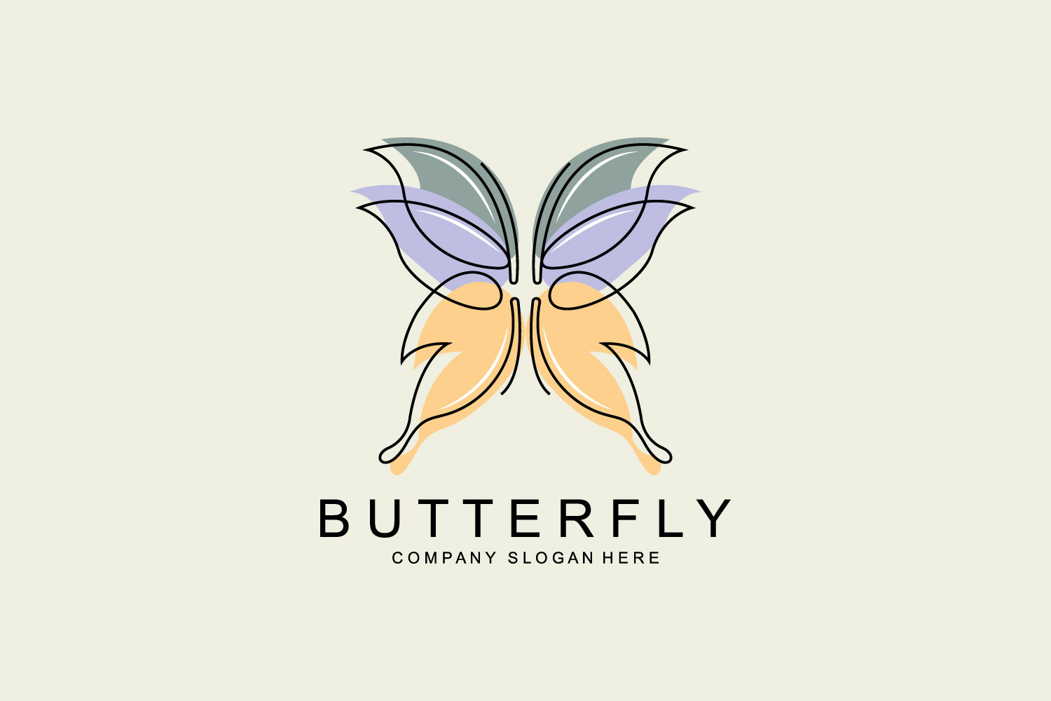 Butterfly logo vector beautiful flying animal v12