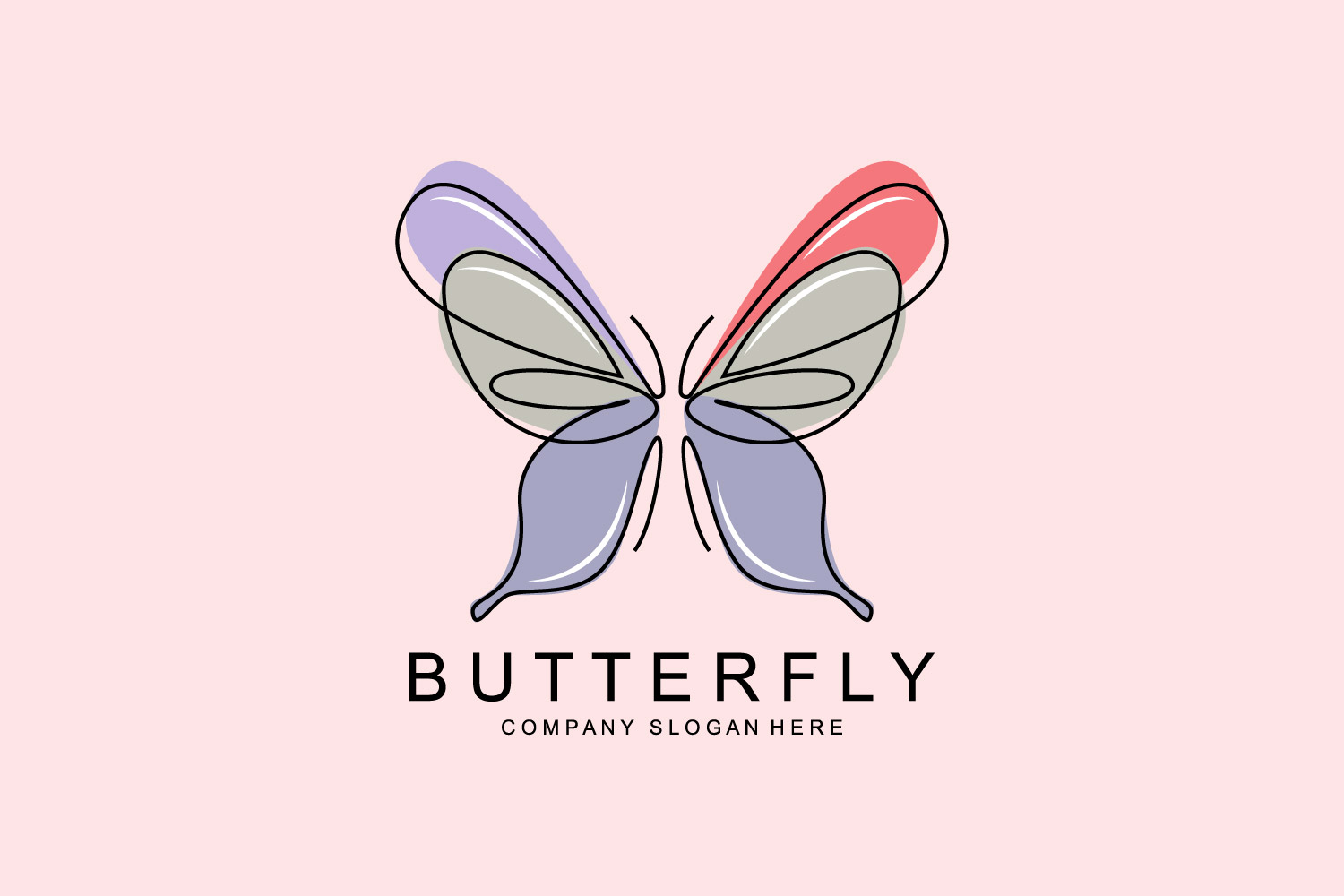 Butterfly logo vector beautiful flying animal v15