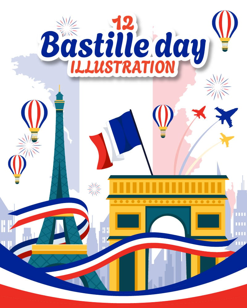 12 Happy Bastille Day Illustration