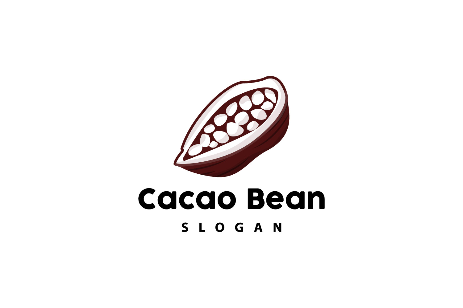 Cacao Bean Logo Premium Design VintageV6
