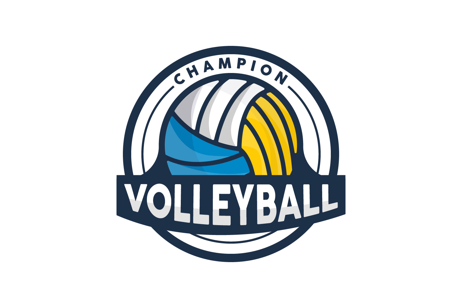 Volleyball Logo Sport Simple Design IllustrationV1