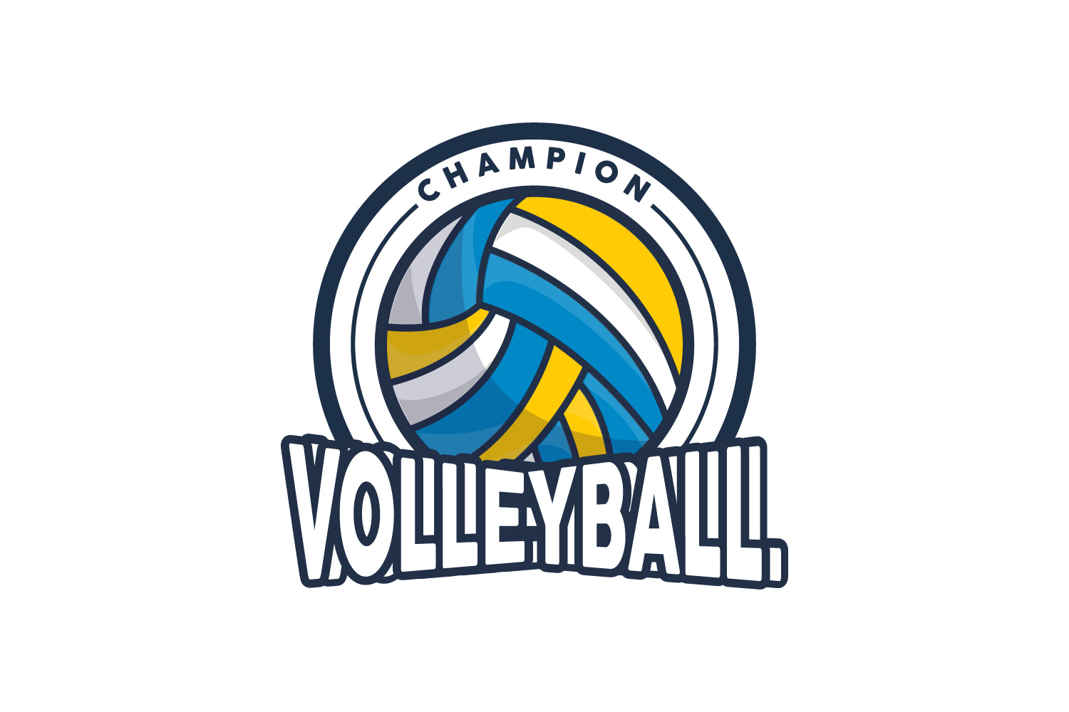 Volleyball Logo Sport Simple Design IllustrationV2