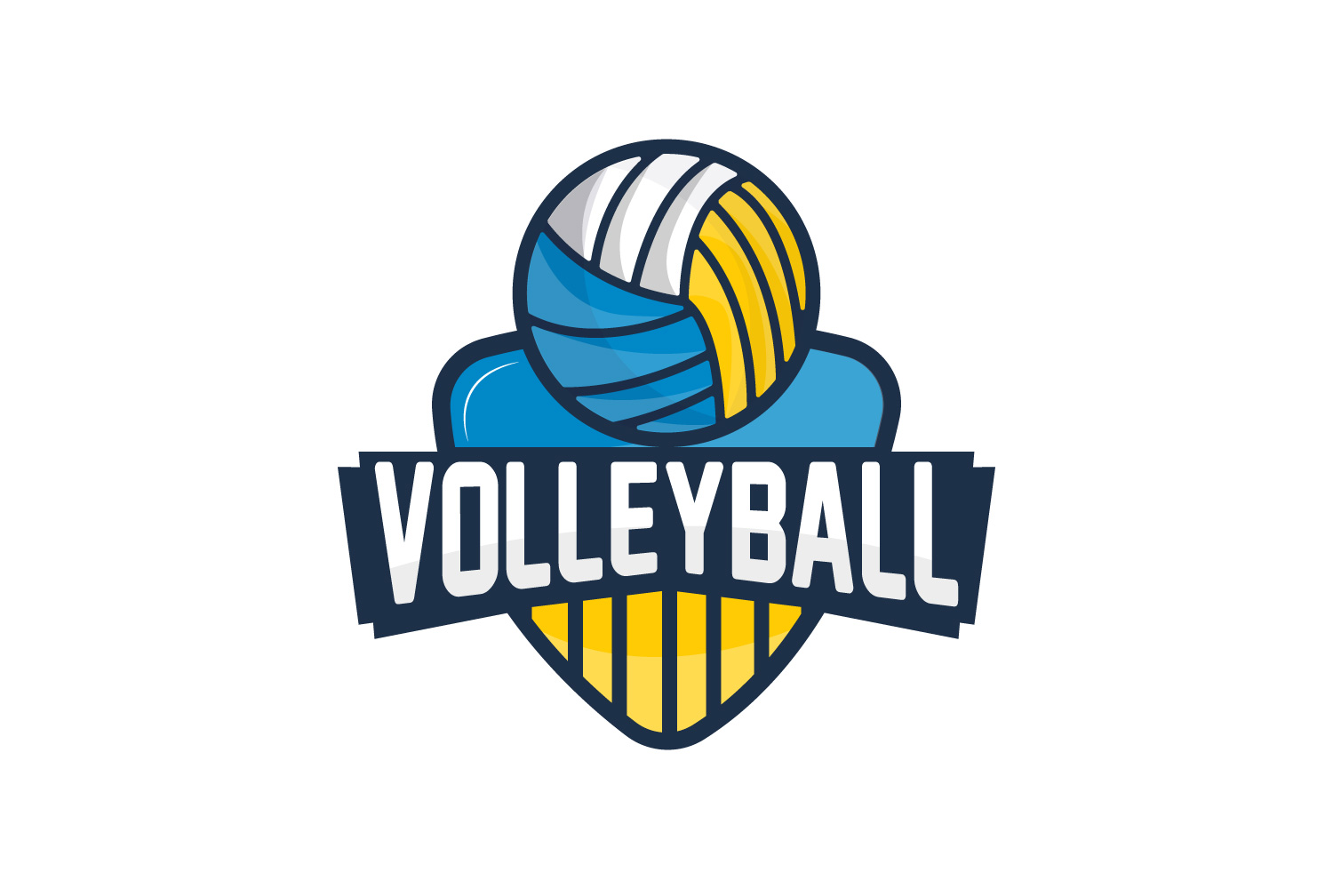 Volleyball Logo Sport Simple Design IllustrationV6