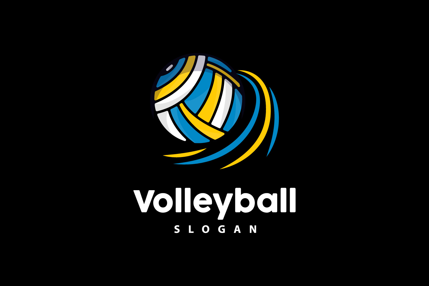 Volleyball Logo Sport Simple Design IllustrationV12