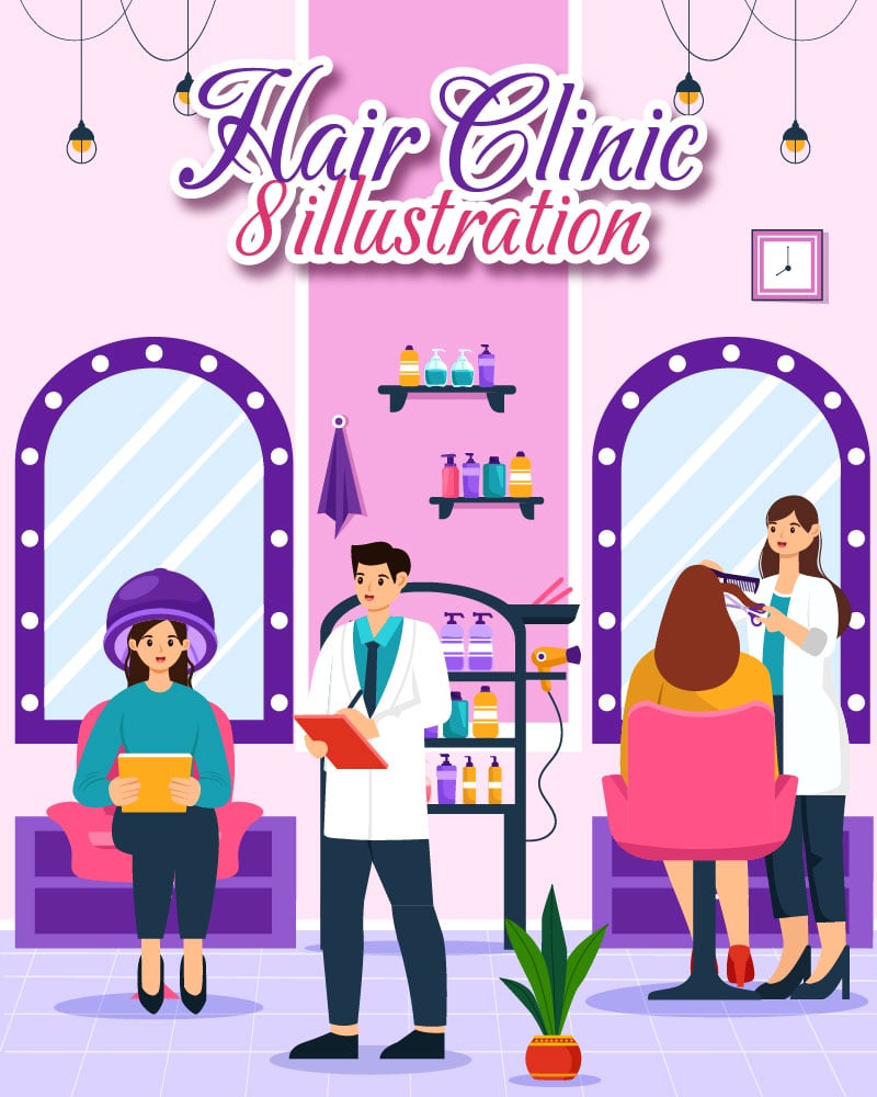 8 Hair Clinic Illustration