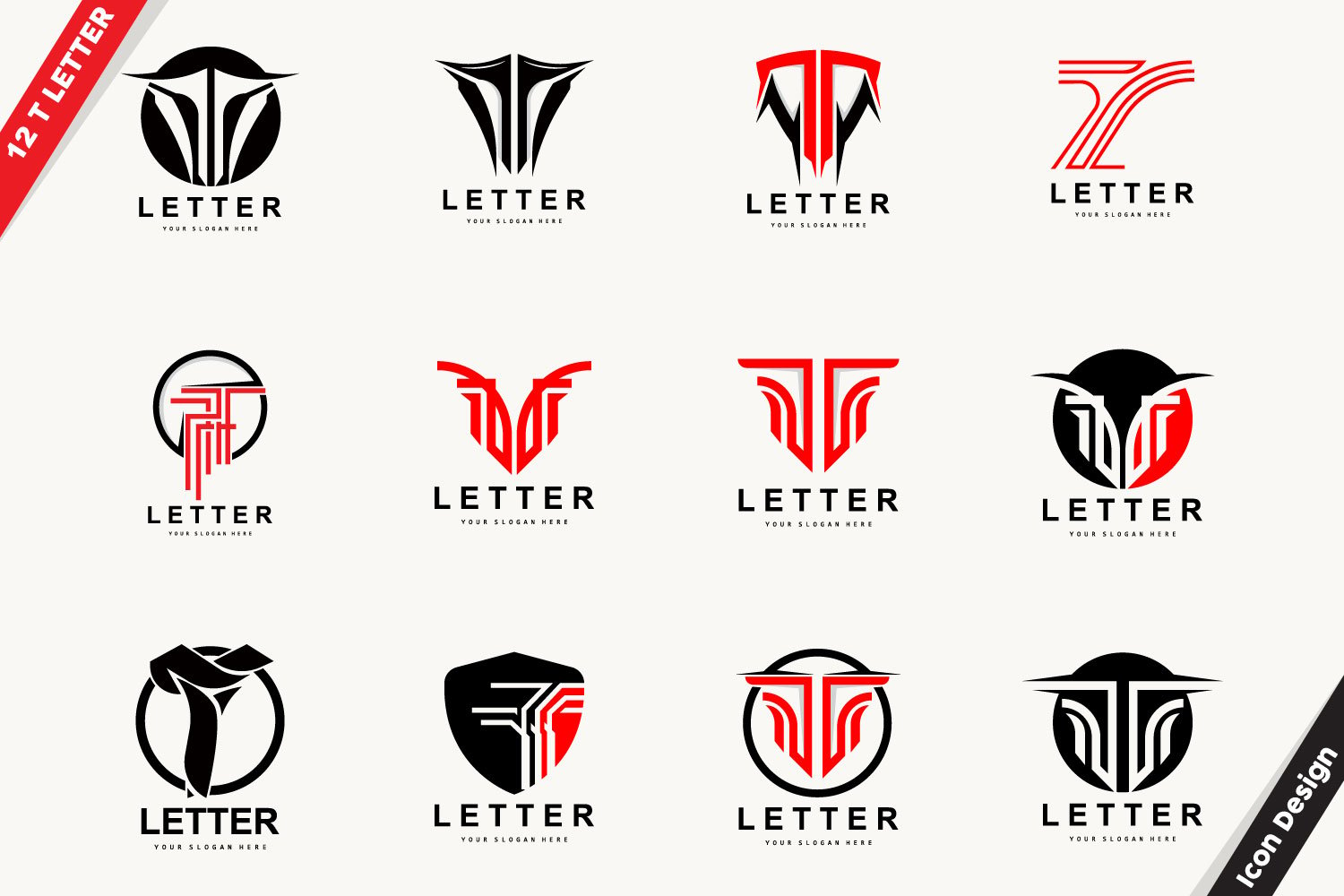 Minimal Initial T Letter Logo Vector v3