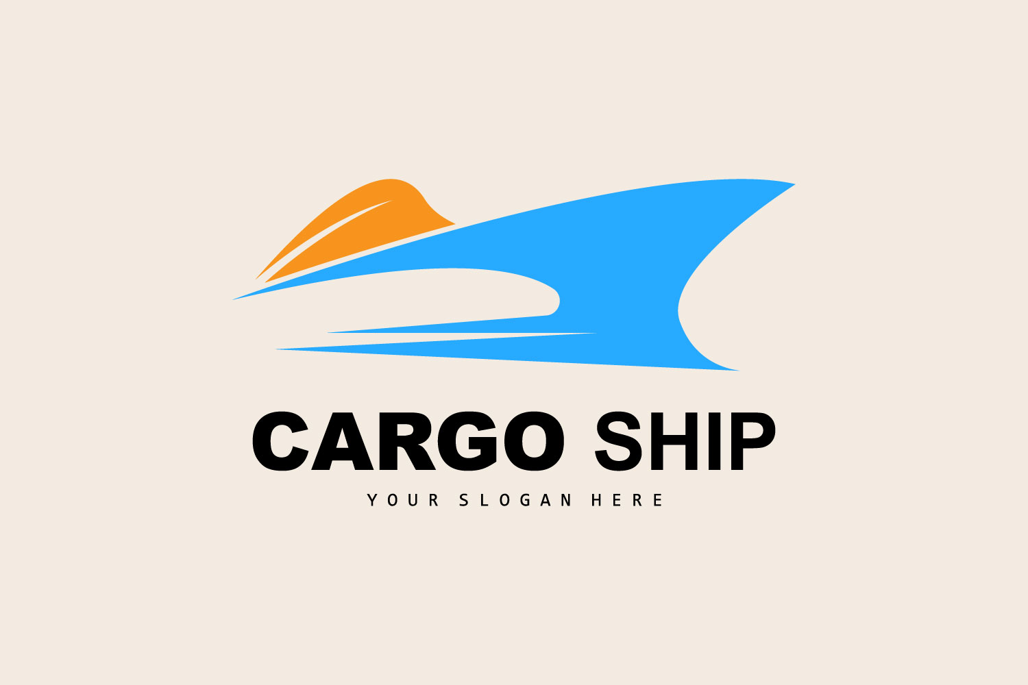 Cargo Ship Logo Fast Vector v5