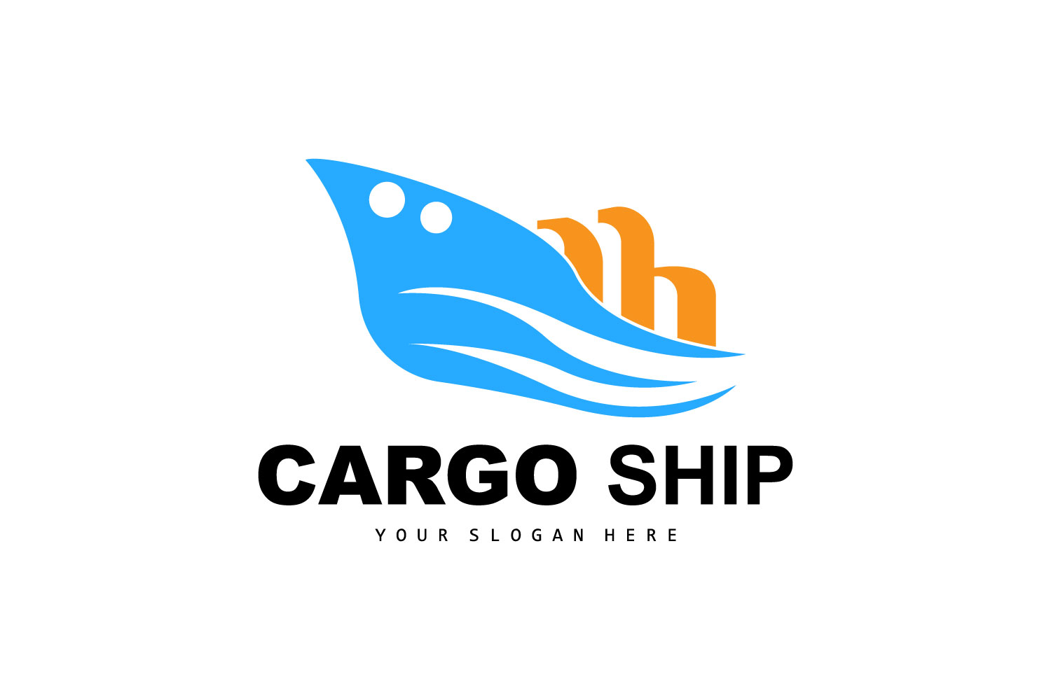 Cargo Ship Logo Fast Vector v6