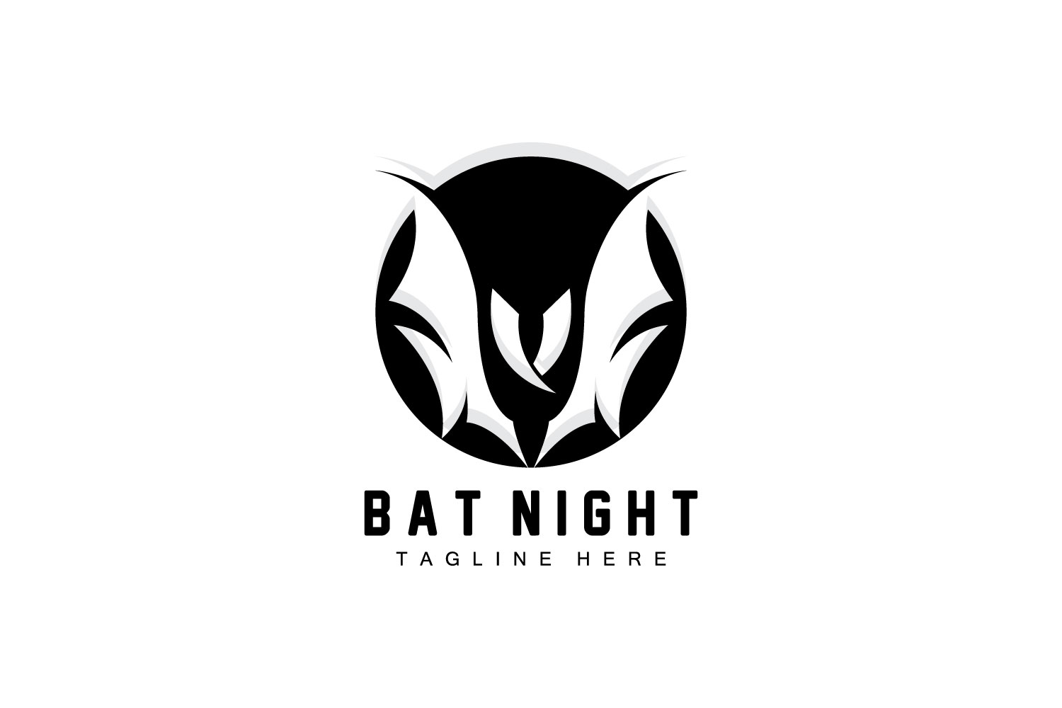 Bat Logo Hanging Bat Animal Vector v1