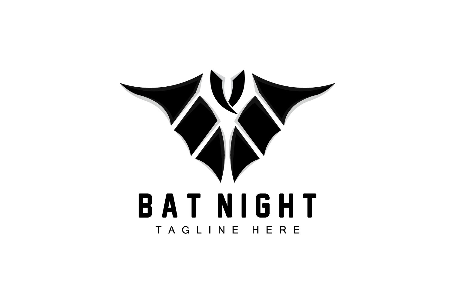 Bat Logo Hanging Bat Animal Vector v4