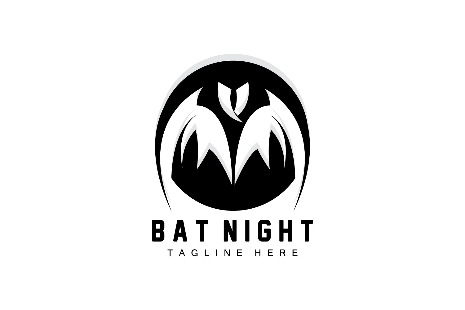 Bat Logo Hanging Bat Animal Vector v9