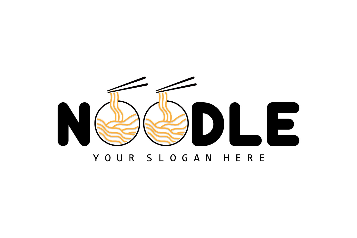 Noodle Logo Ramen Vector Chinese Food v4
