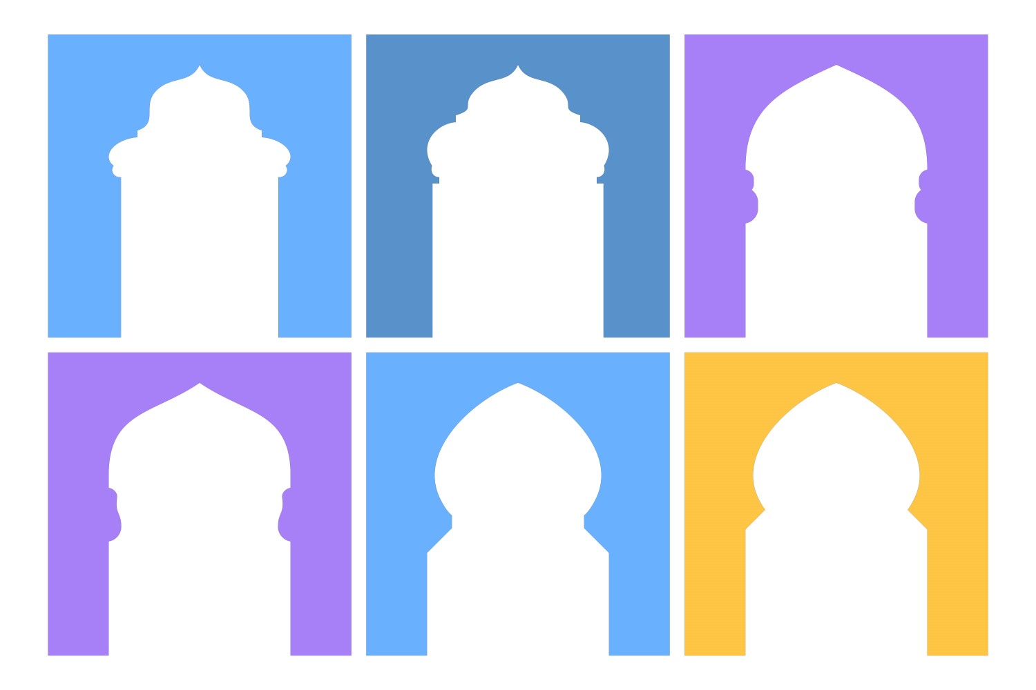 Islamic Arch Design Glyph Inverted Set 6 - 19