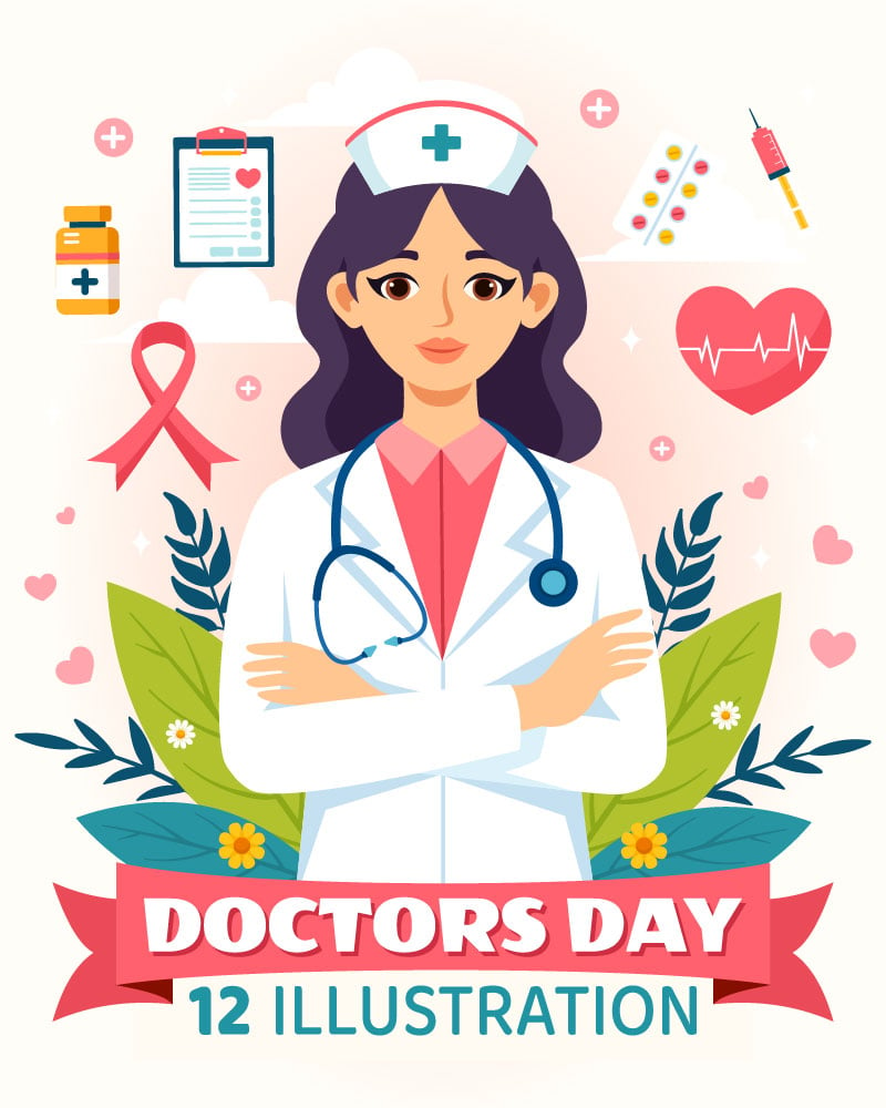 12 National Doctors Day Illustration