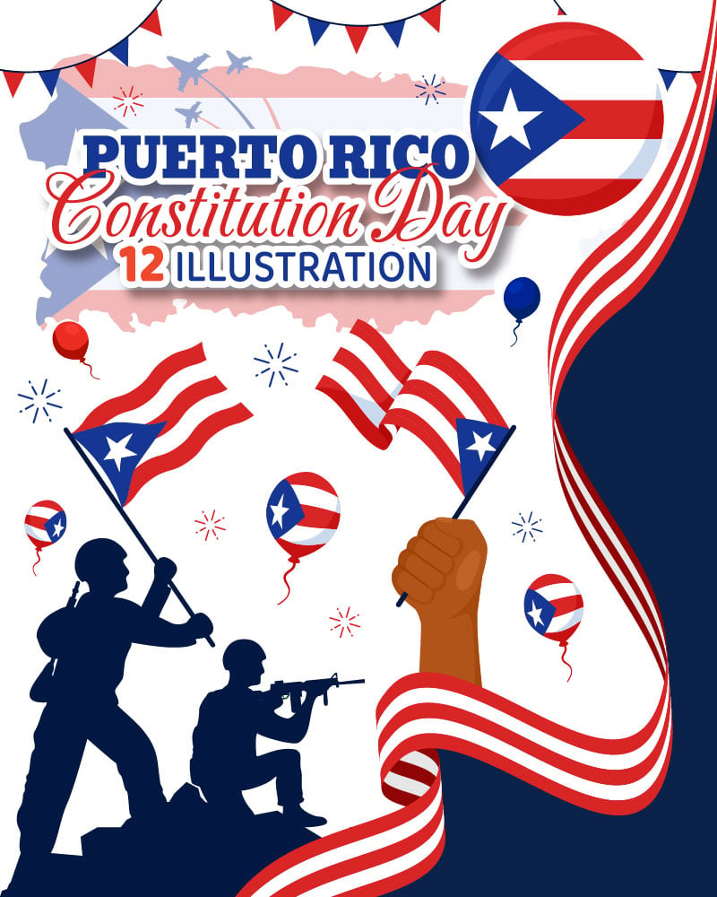 12 Puerto Rico Constitution Day Illustration