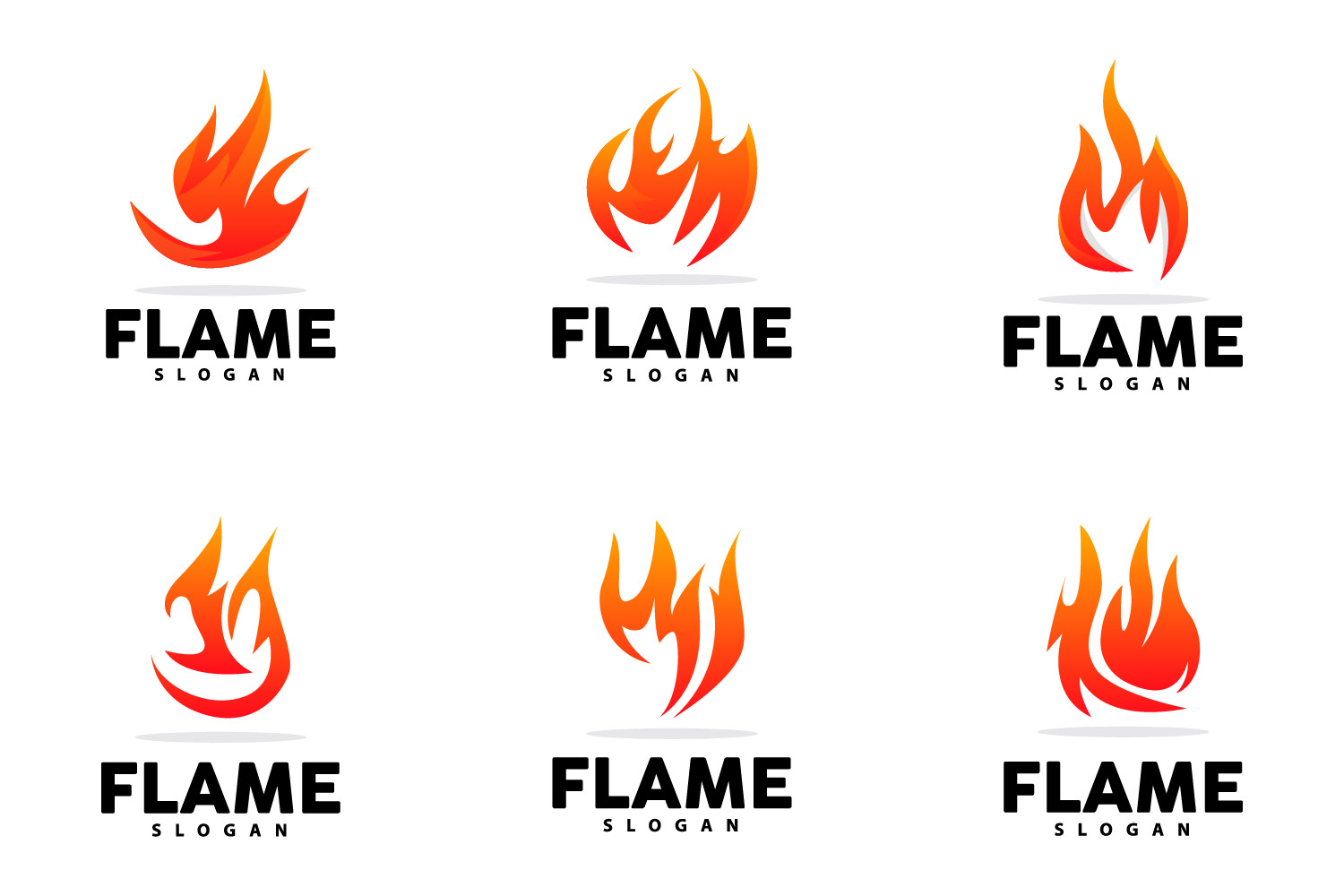 Red Flame Logo Burning Fire VectorV1
