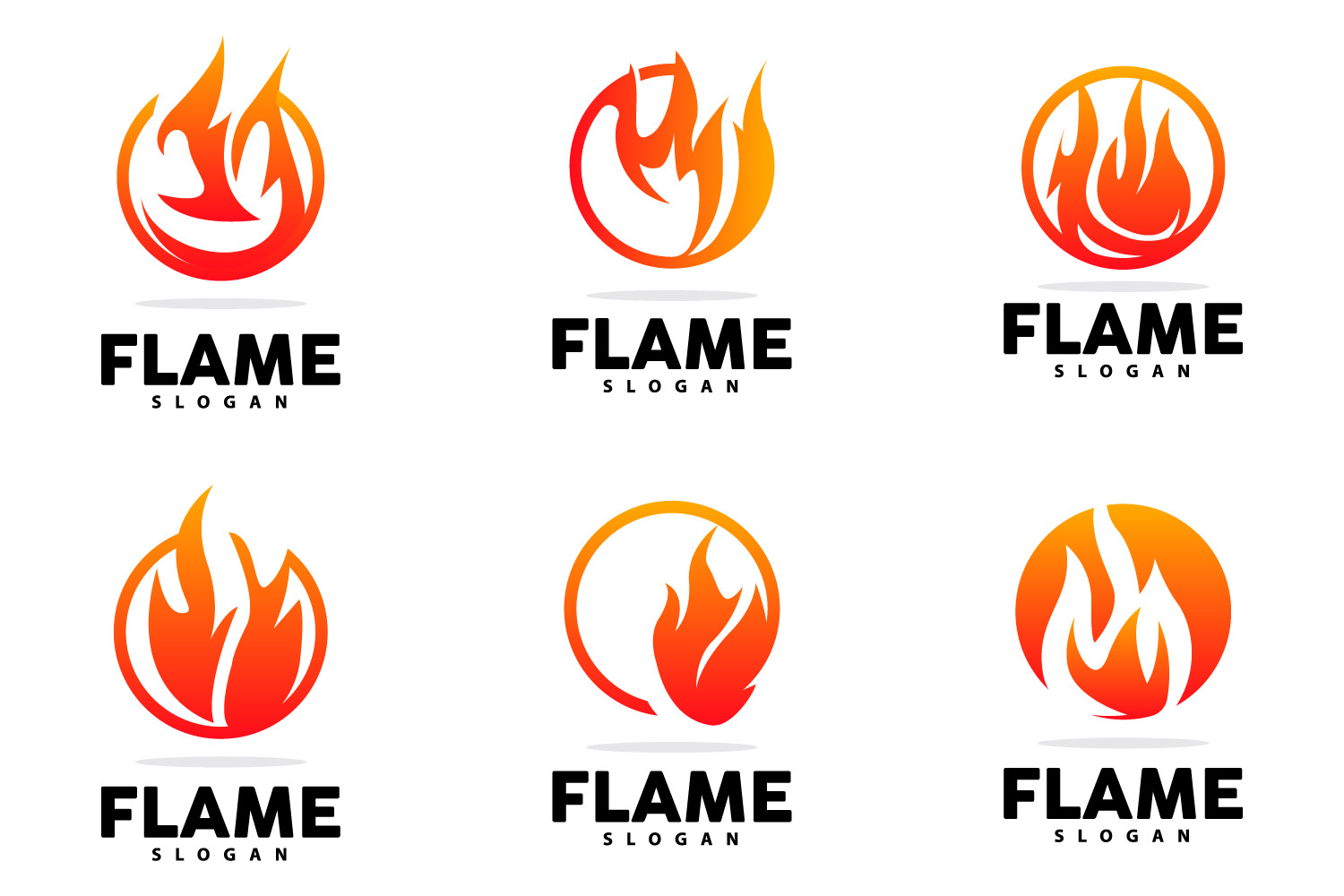 Red Flame Logo Burning Fire VectorV5