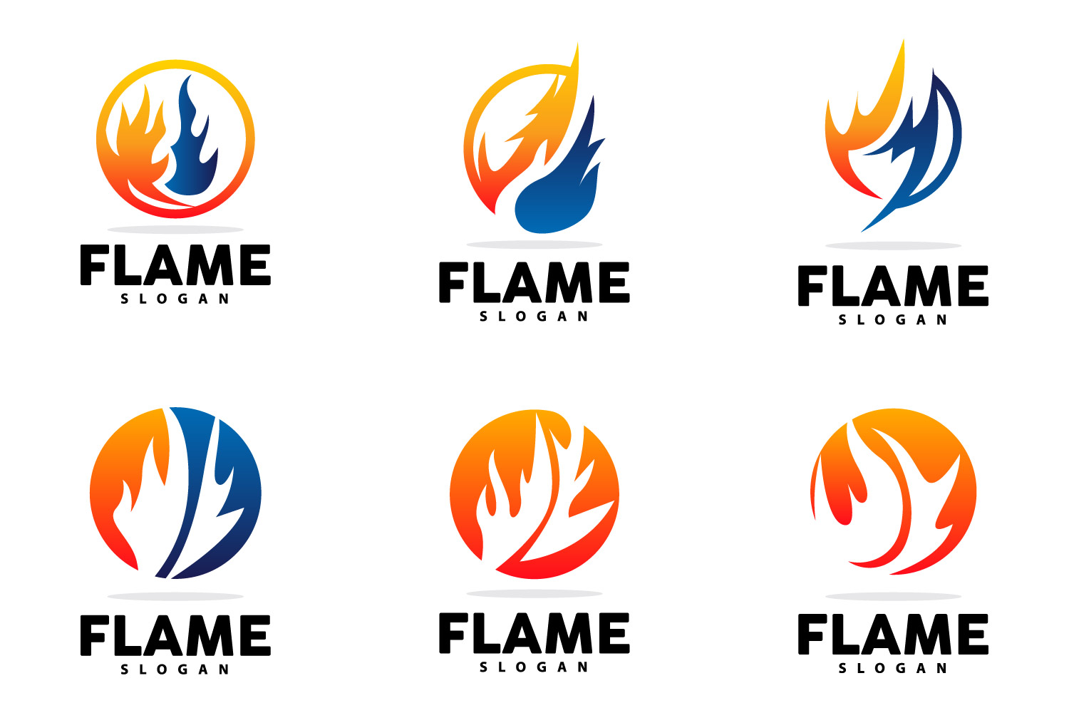 Red Flame Logo Burning Fire VectorV6