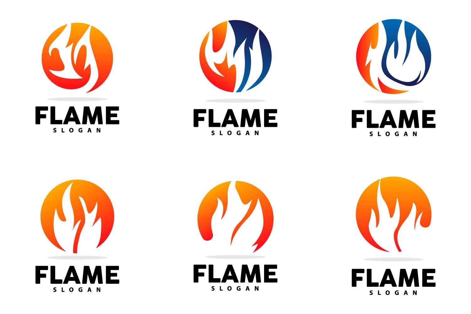 Red Flame Logo Burning Fire VectorV7