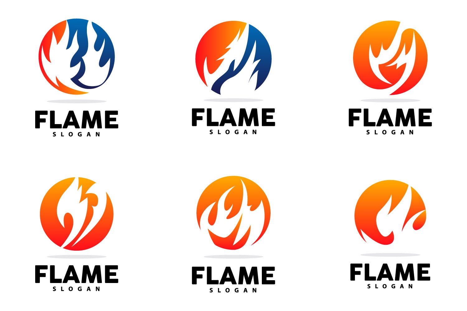 Red Flame Logo Burning Fire VectorV8