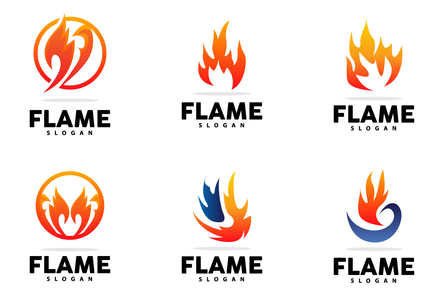 Red Flame Logo Burning Fire VectorV9