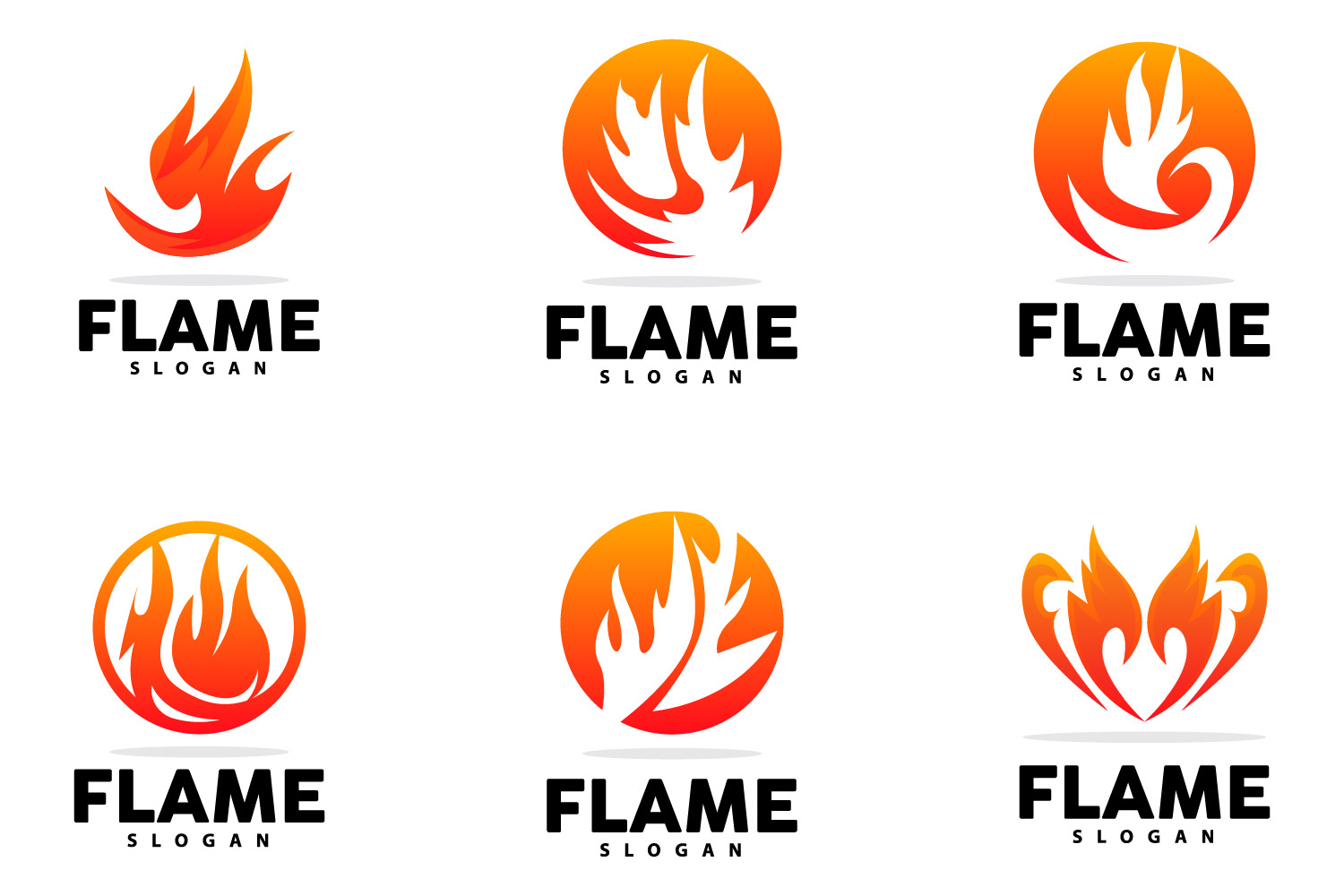 Red Flame Logo Burning Fire VectorV11