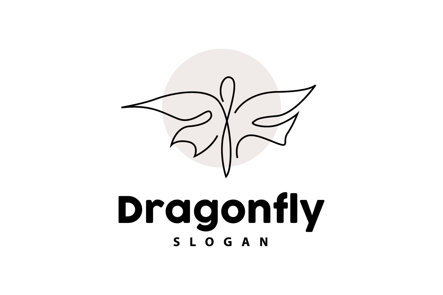 Dragonfly Logo Flying Animal Vector Minimalist DesignV1
