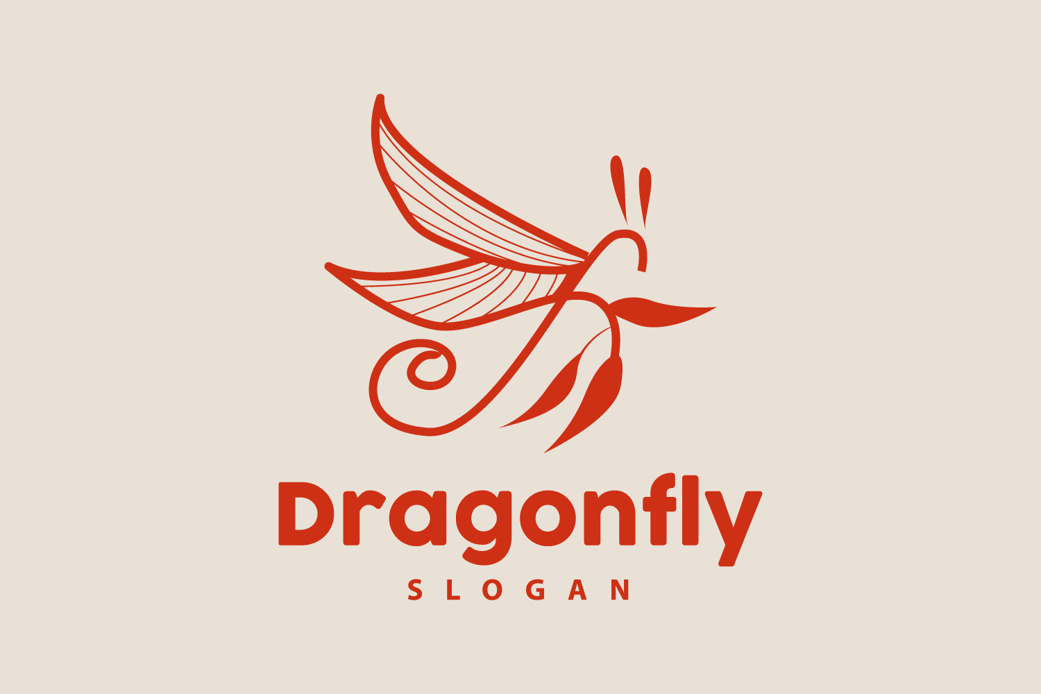 Dragonfly Logo Flying Animal Vector Minimalist DesignV7