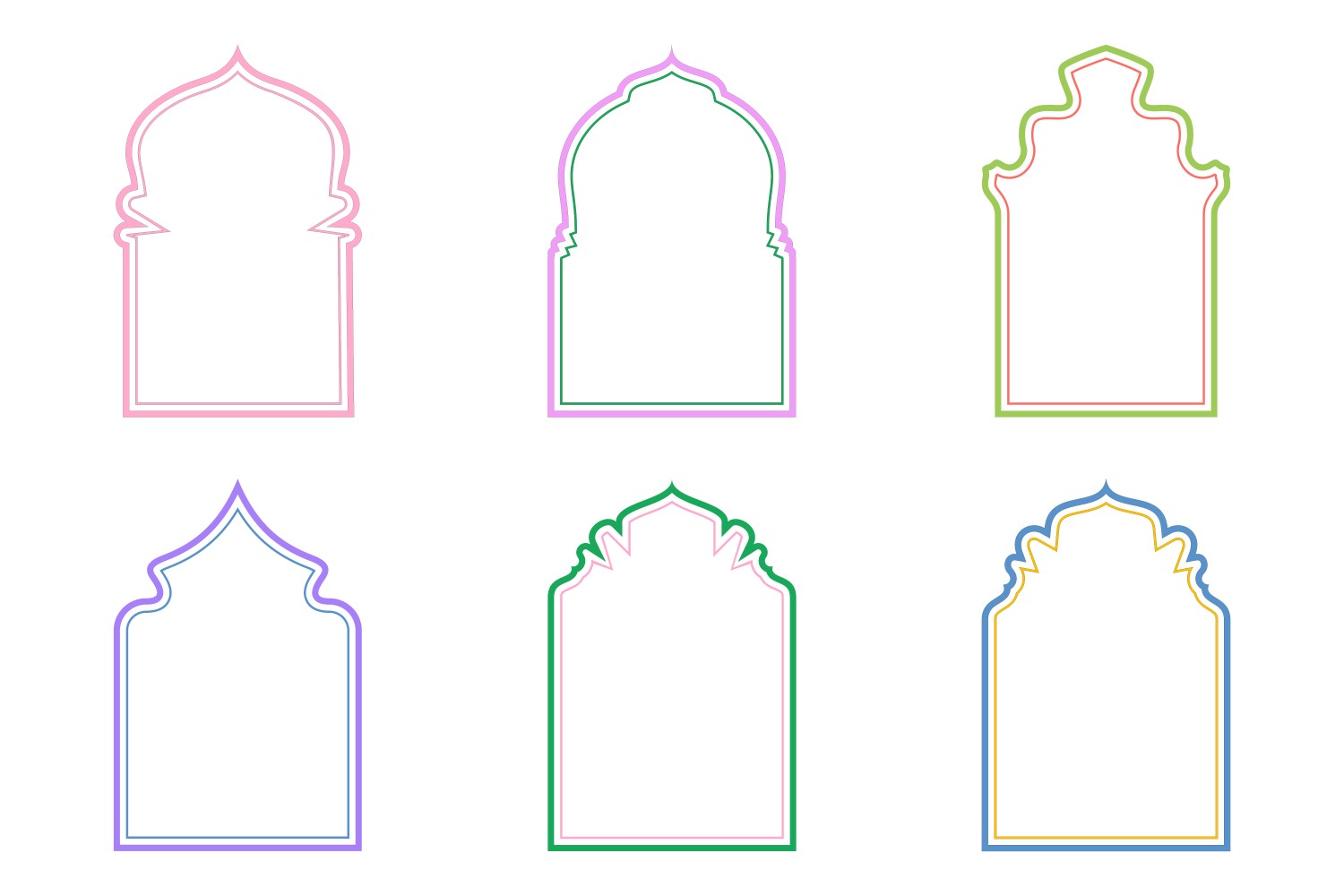 Islamic Arch Design double lines Set 6 - 18