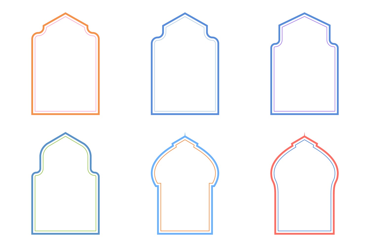 Islamic Arch Design double lines Set 6 - 23