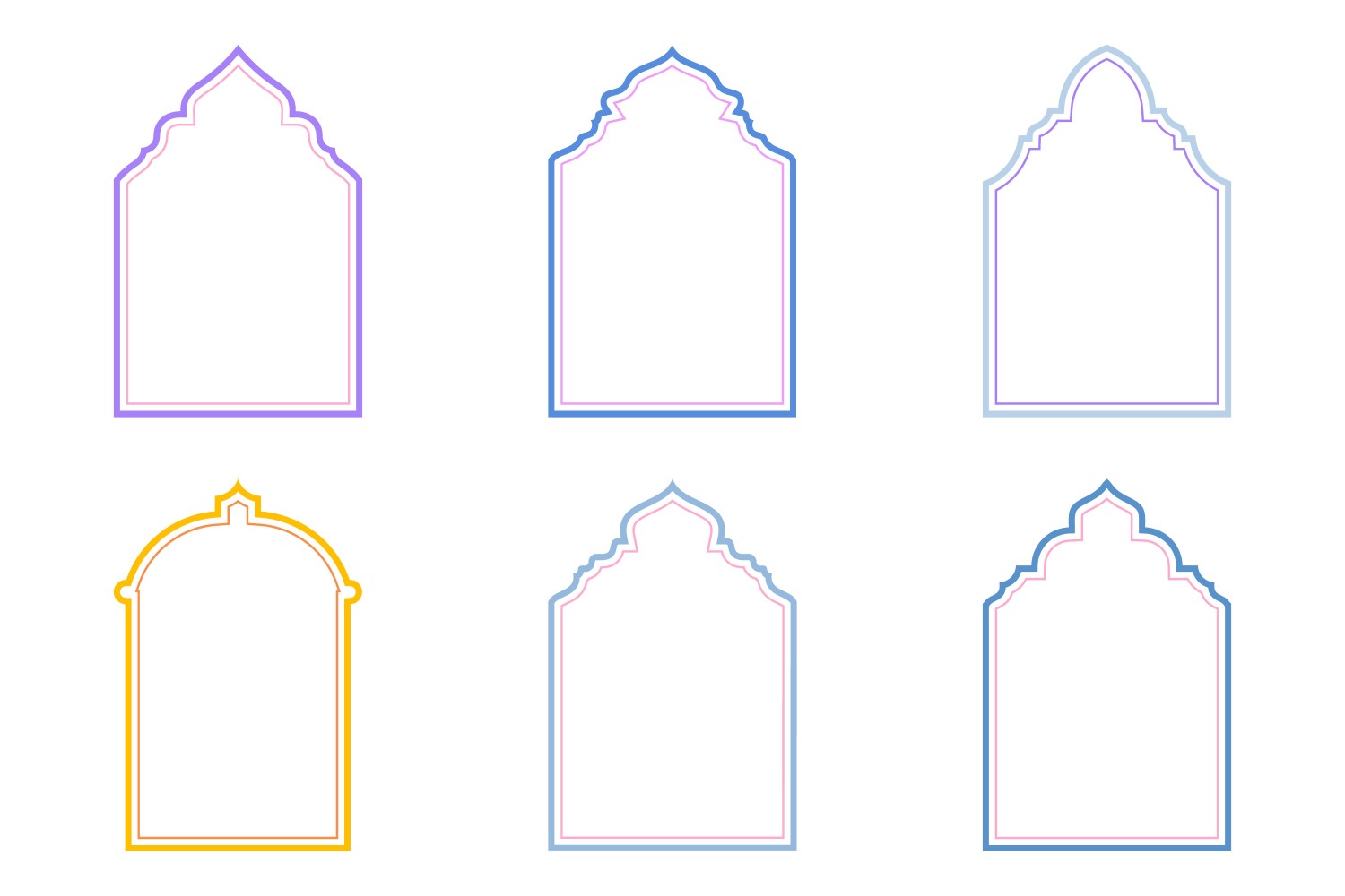 Islamic Arch Design double lines Set 6 - 28