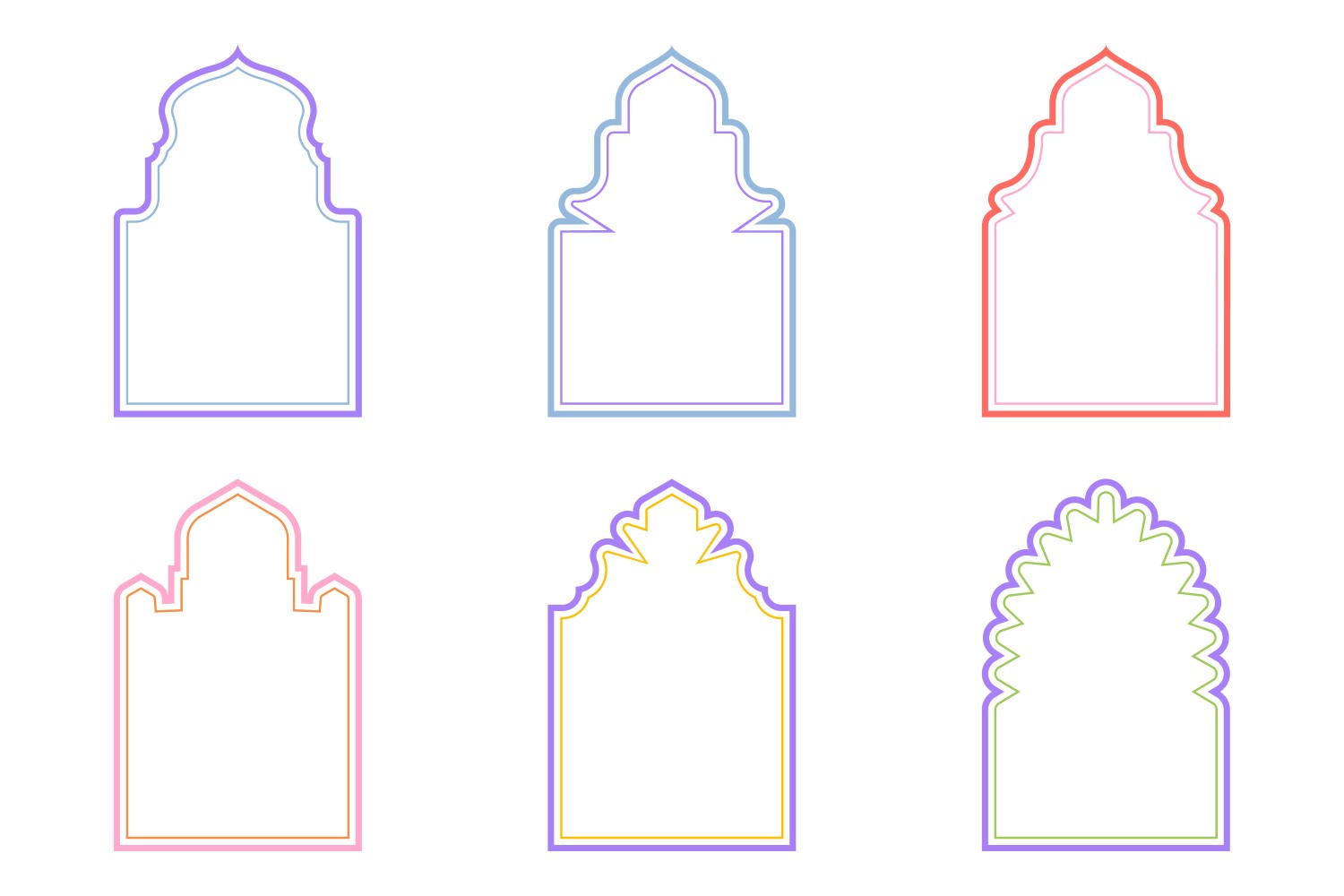 Islamic Arch Design double lines Set 6 - 32