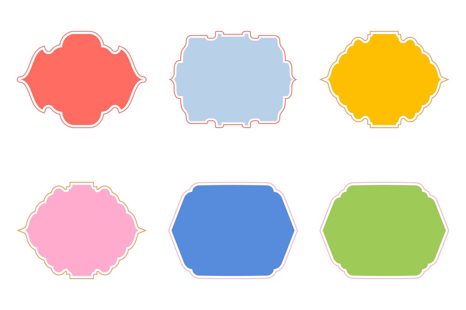 Islamic Frame Design Glyph with outline Set 6 - 17