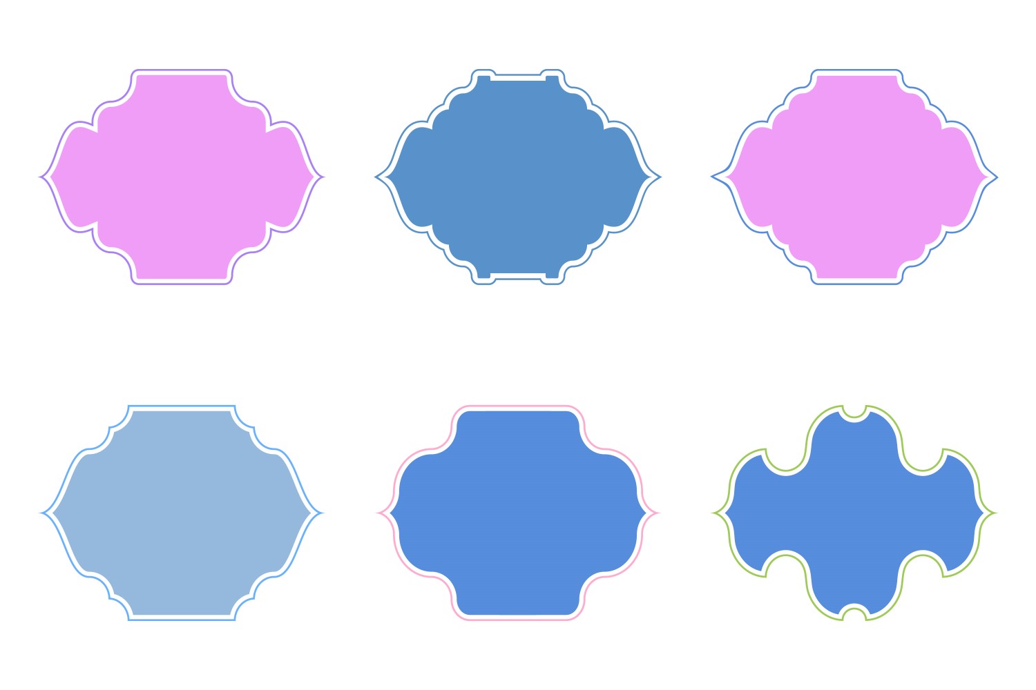 Islamic Frame Design Glyph with outline Set 6 - 30