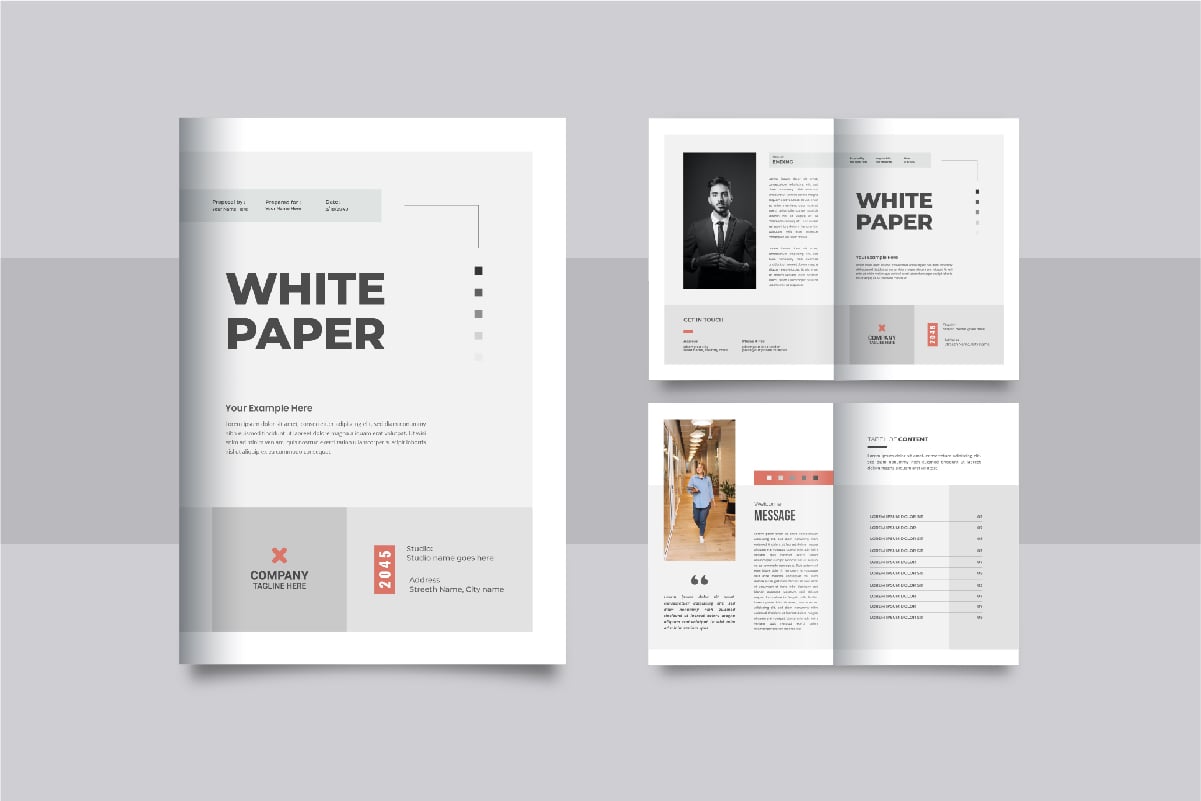 White Paper Template or Business White Paper template design