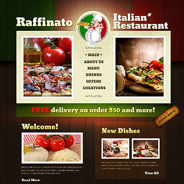Italian Restaurant Responsive Website Templates 40705