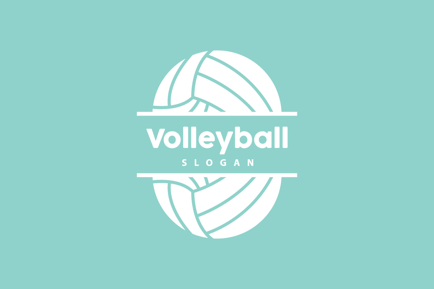Volleyball Logo Sport Simple DesignV1