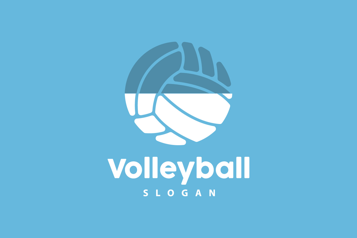 Volleyball Logo Sport Simple DesignV3