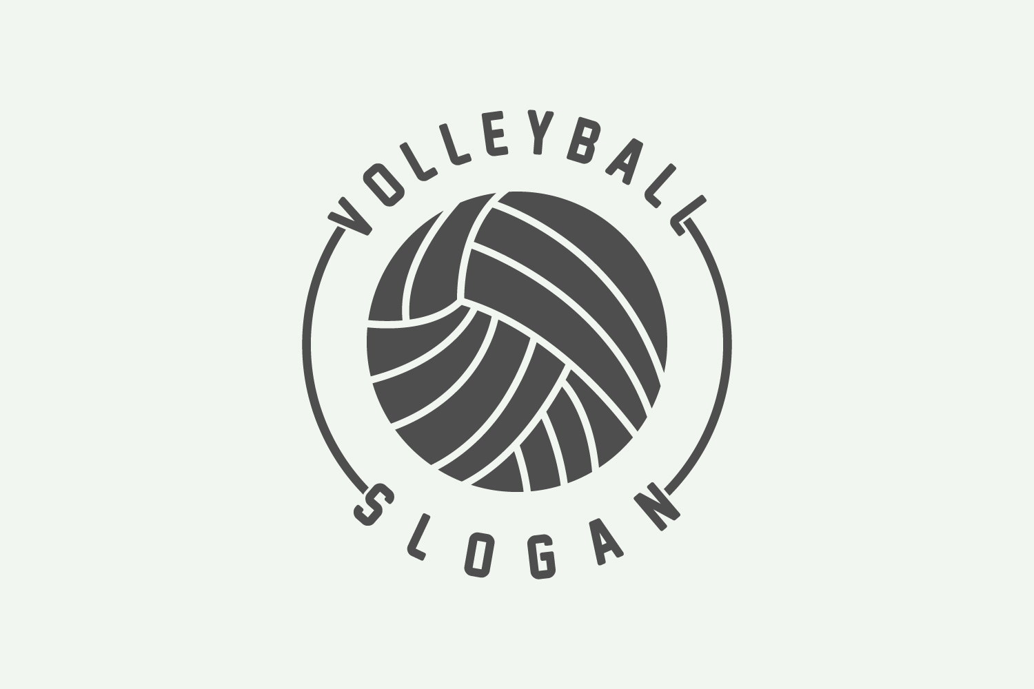 Volleyball Logo Sport Simple DesignV4