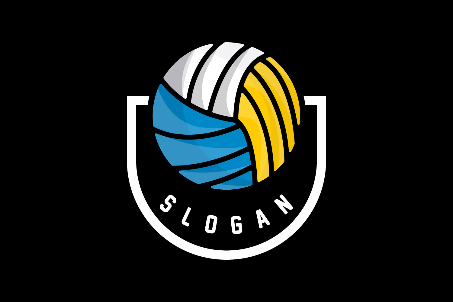 Volleyball Logo Sport Simple DesignV5