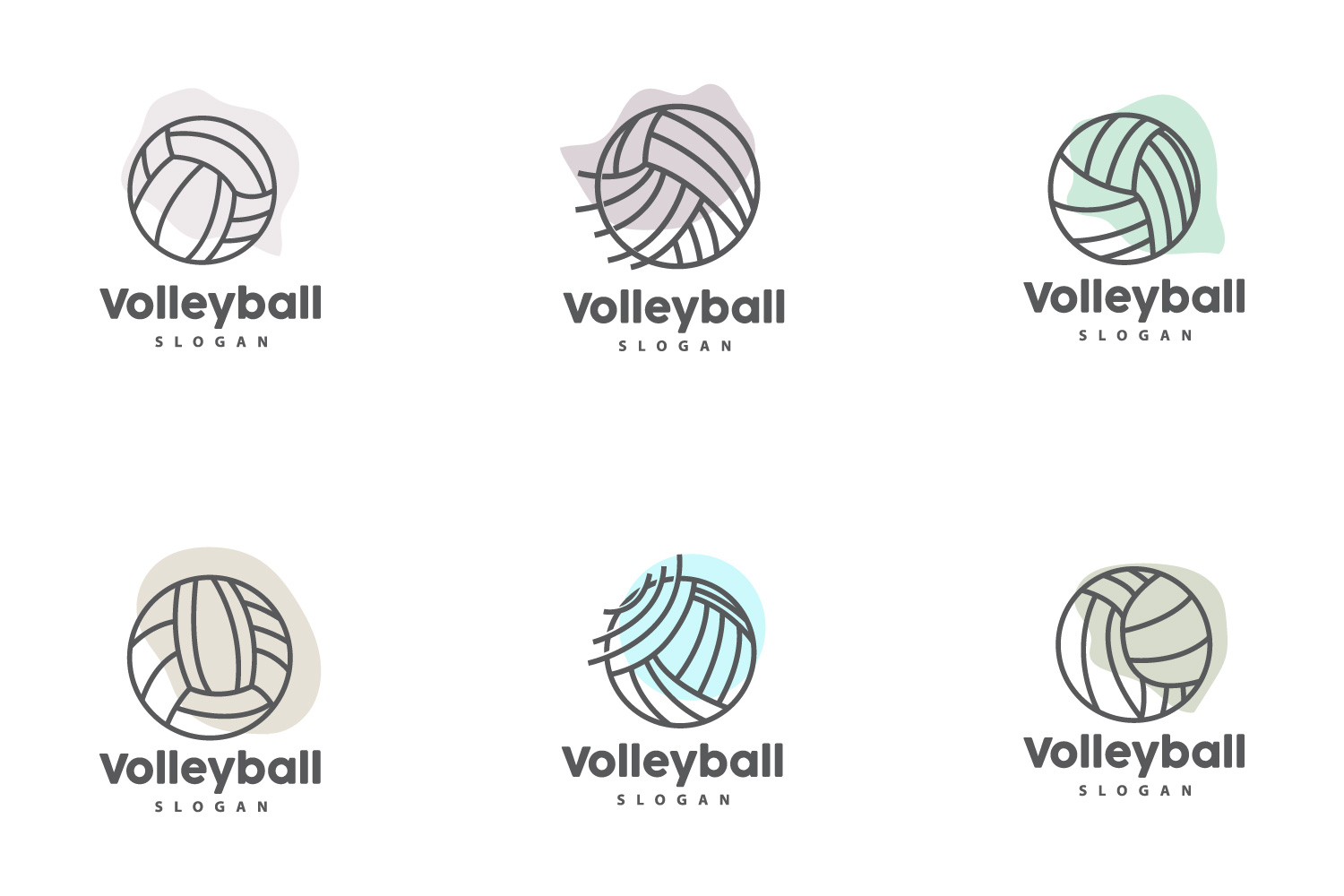 Volleyball Logo Sport Simple DesignV6