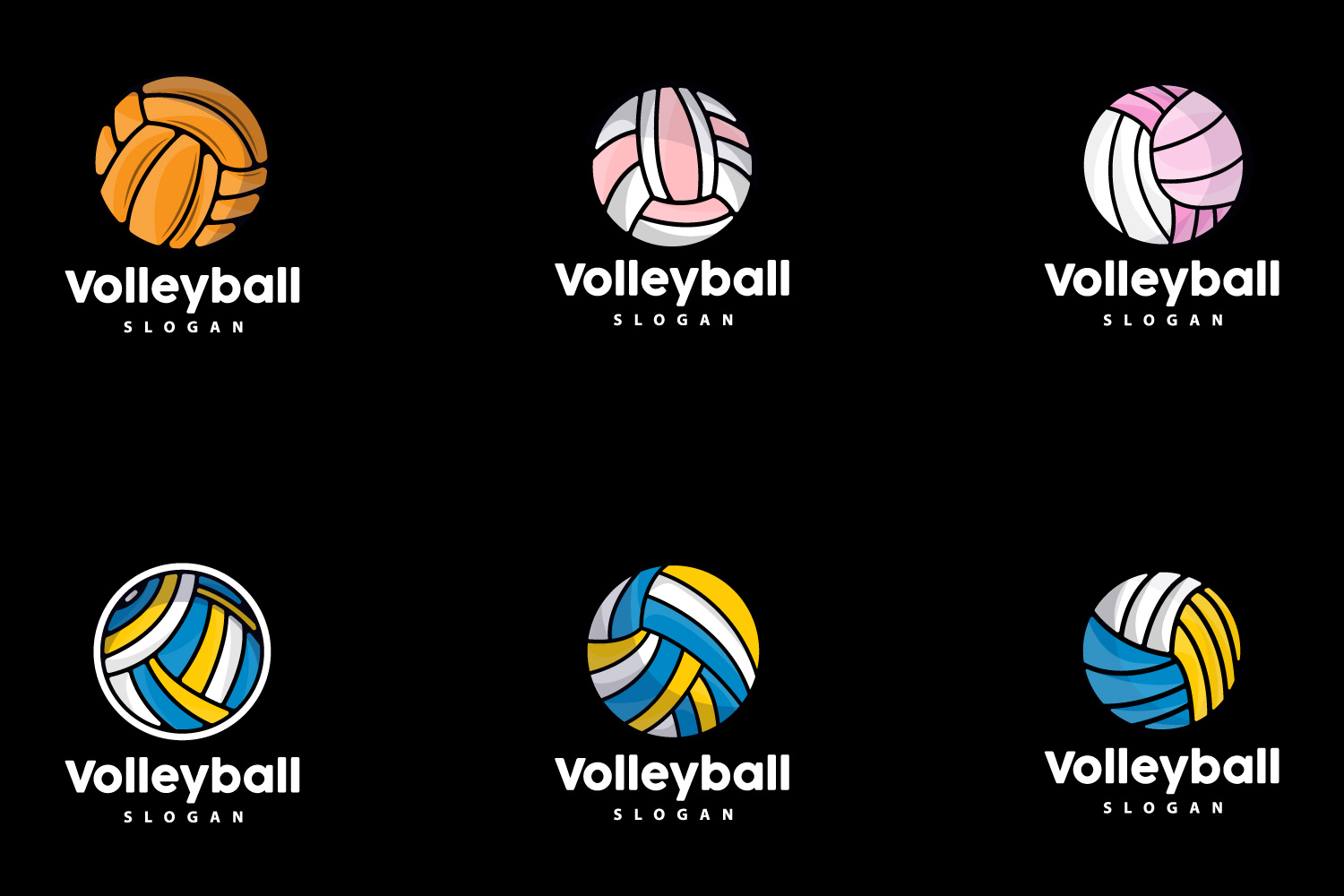 Volleyball Logo Sport Simple DesignV7