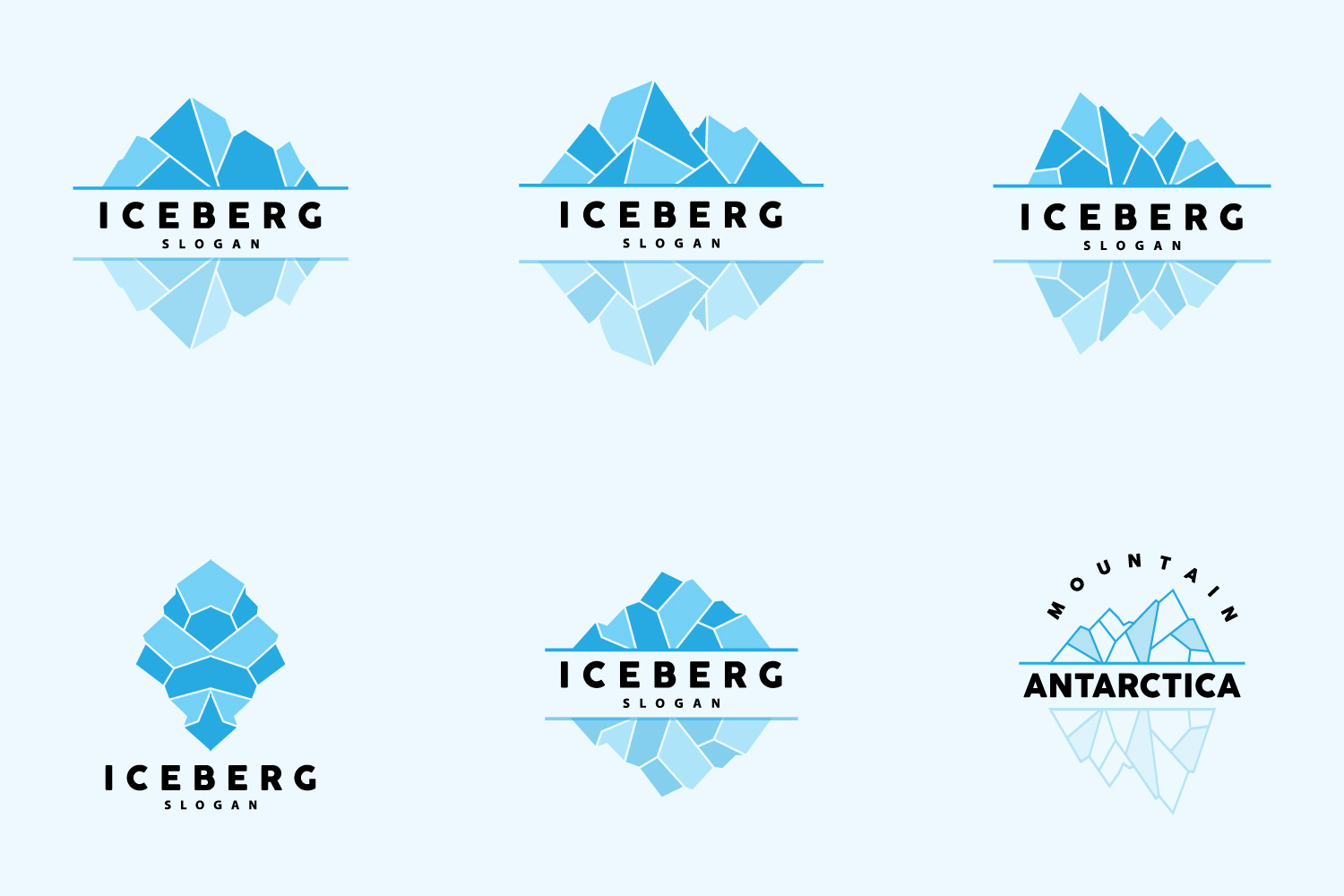 Antarctic Cold Mountain Iceberg Logo DesignV14