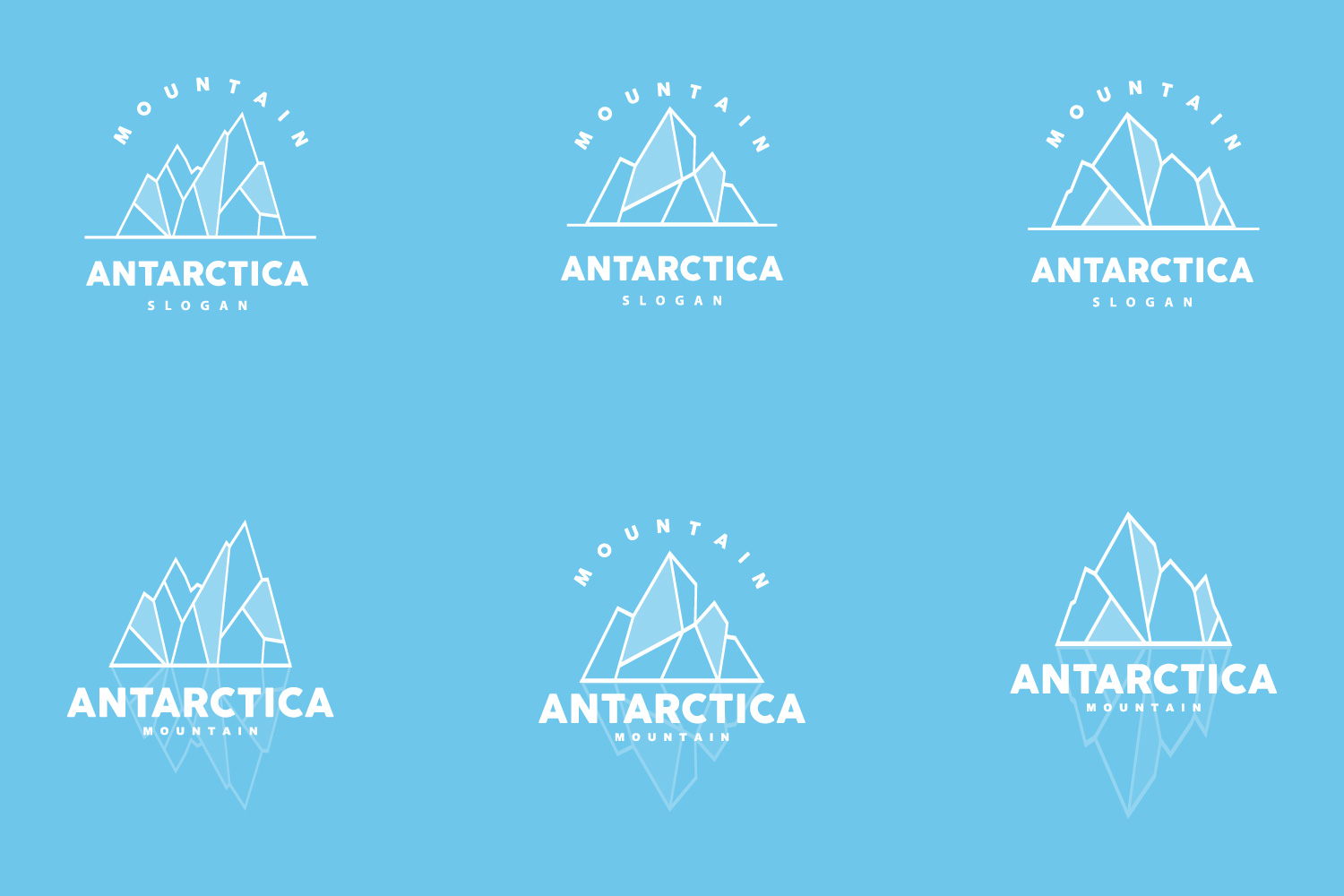 Antarctic Cold Mountain Iceberg Logo DesignV18