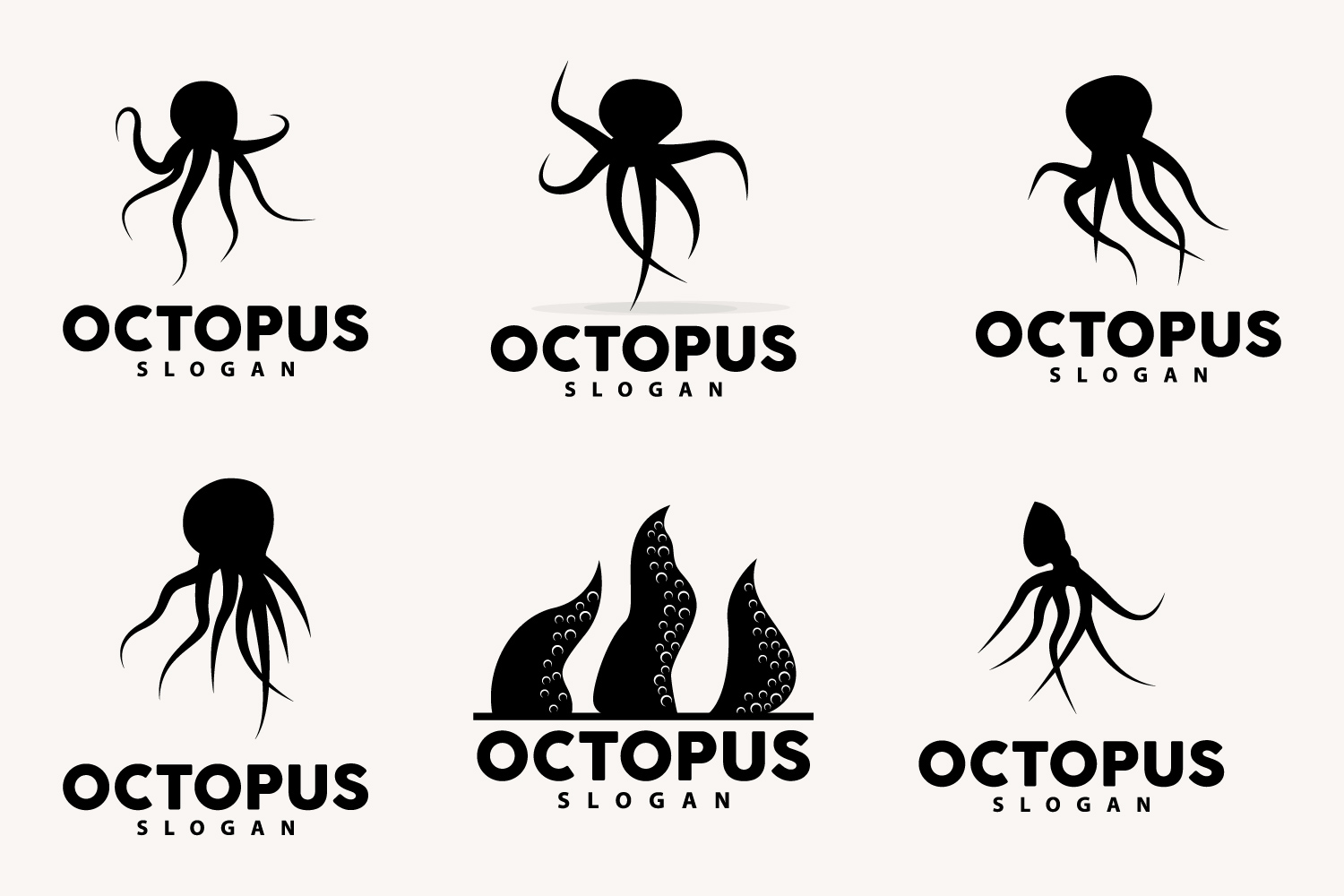 Octopus Logo Old Retro Vintage DesignV2
